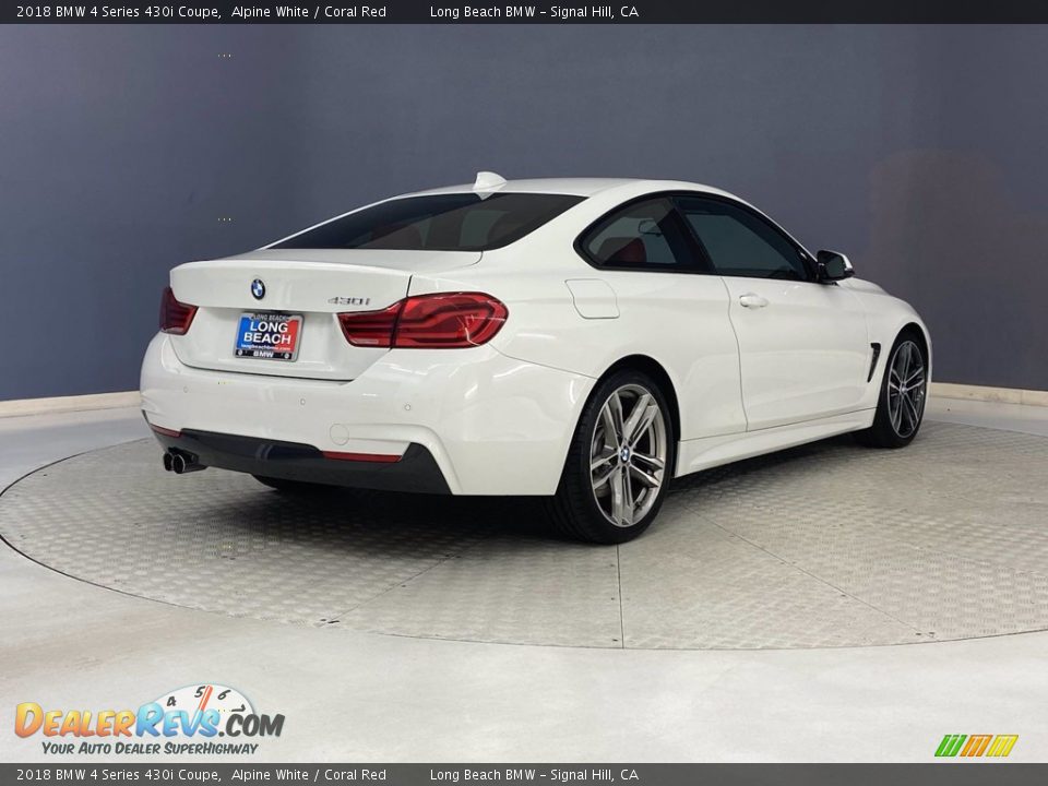 2018 BMW 4 Series 430i Coupe Alpine White / Coral Red Photo #5