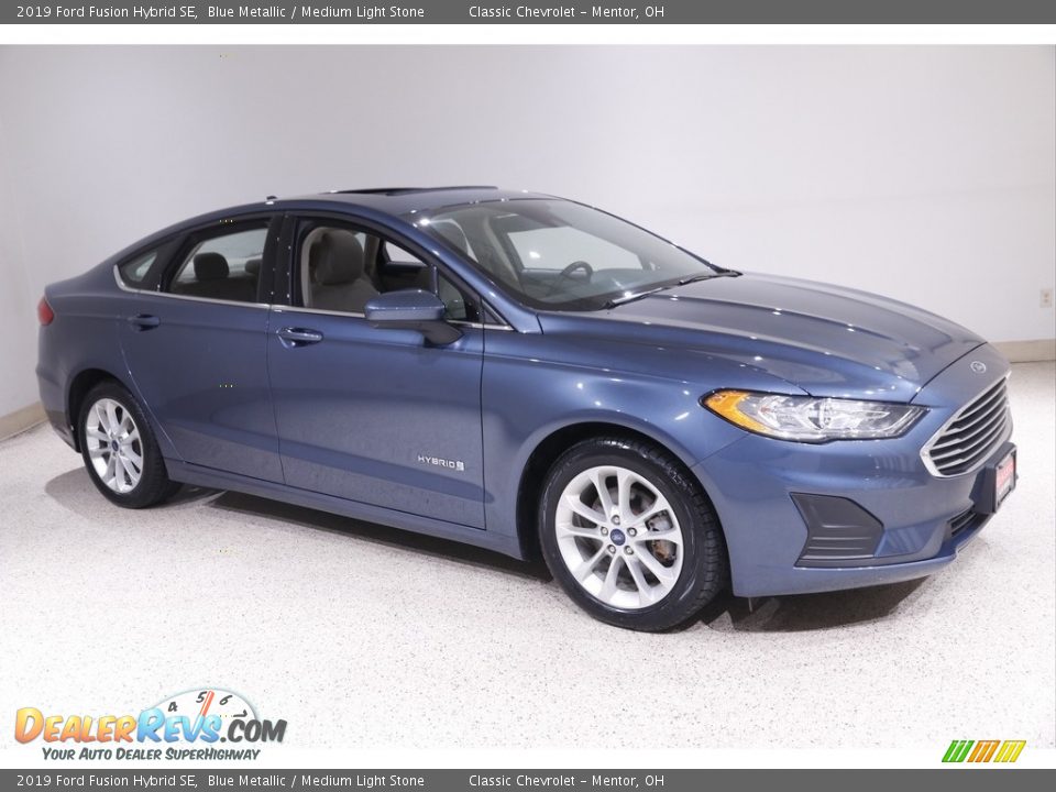 2019 Ford Fusion Hybrid SE Blue Metallic / Medium Light Stone Photo #1