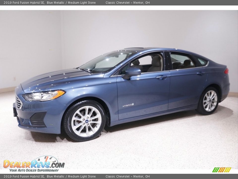 2019 Ford Fusion Hybrid SE Blue Metallic / Medium Light Stone Photo #3