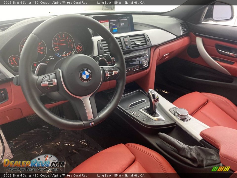 2018 BMW 4 Series 430i Coupe Alpine White / Coral Red Photo #16