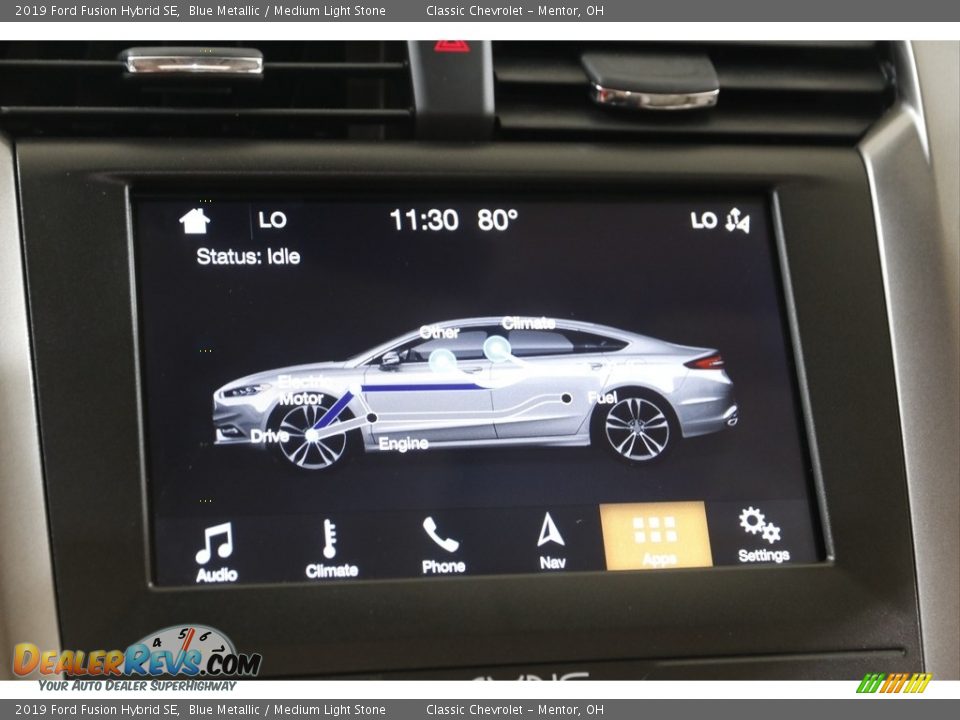 2019 Ford Fusion Hybrid SE Blue Metallic / Medium Light Stone Photo #11