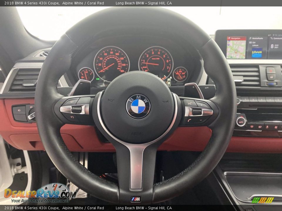 2018 BMW 4 Series 430i Coupe Alpine White / Coral Red Photo #18