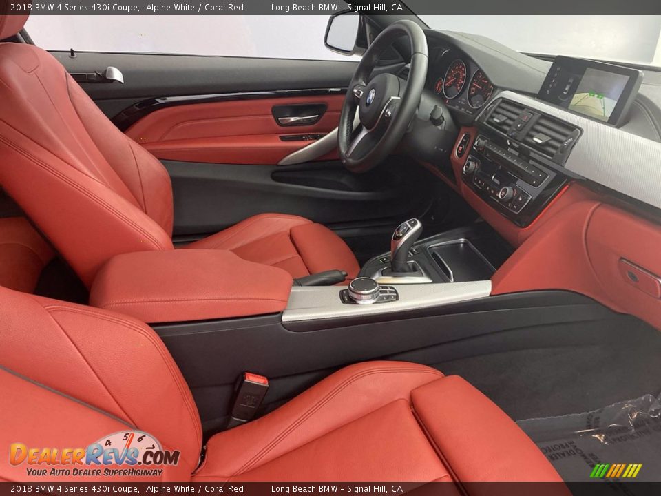2018 BMW 4 Series 430i Coupe Alpine White / Coral Red Photo #32
