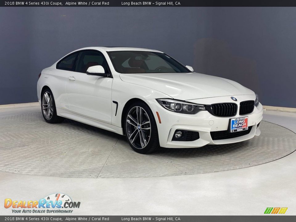 2018 BMW 4 Series 430i Coupe Alpine White / Coral Red Photo #36