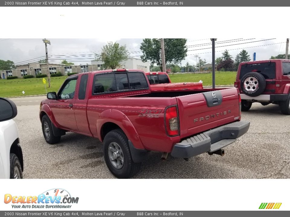 2003 Nissan Frontier XE V6 King Cab 4x4 Molten Lava Pearl / Gray Photo #9