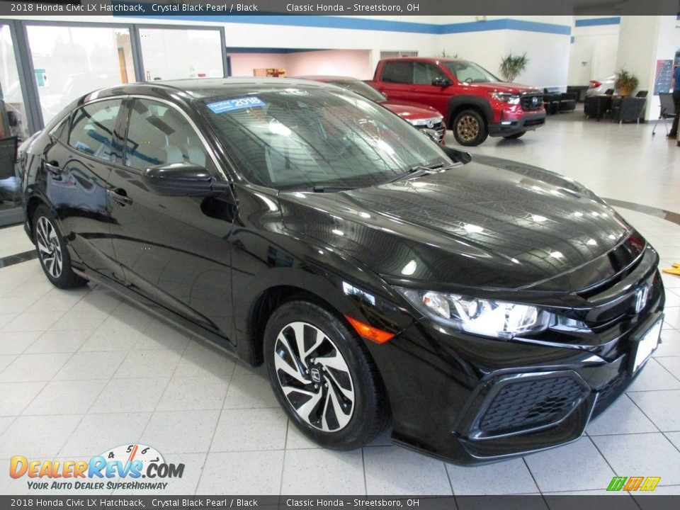 2018 Honda Civic LX Hatchback Crystal Black Pearl / Black Photo #3