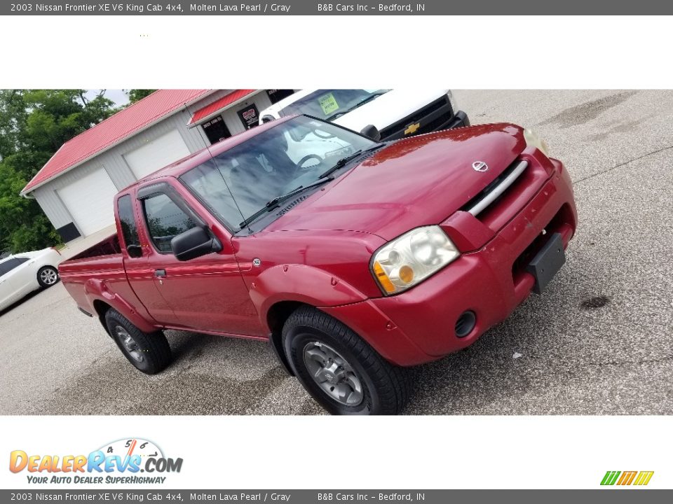 2003 Nissan Frontier XE V6 King Cab 4x4 Molten Lava Pearl / Gray Photo #20