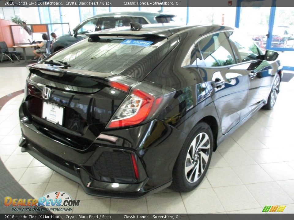 2018 Honda Civic LX Hatchback Crystal Black Pearl / Black Photo #7