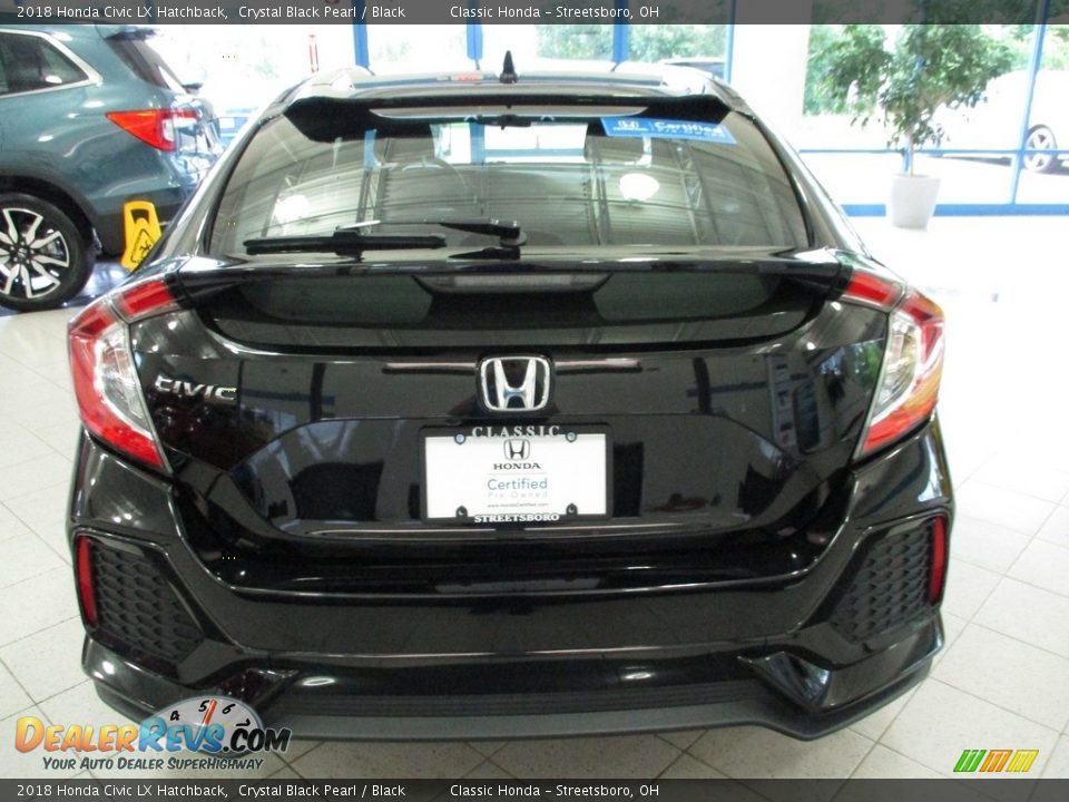 2018 Honda Civic LX Hatchback Crystal Black Pearl / Black Photo #8