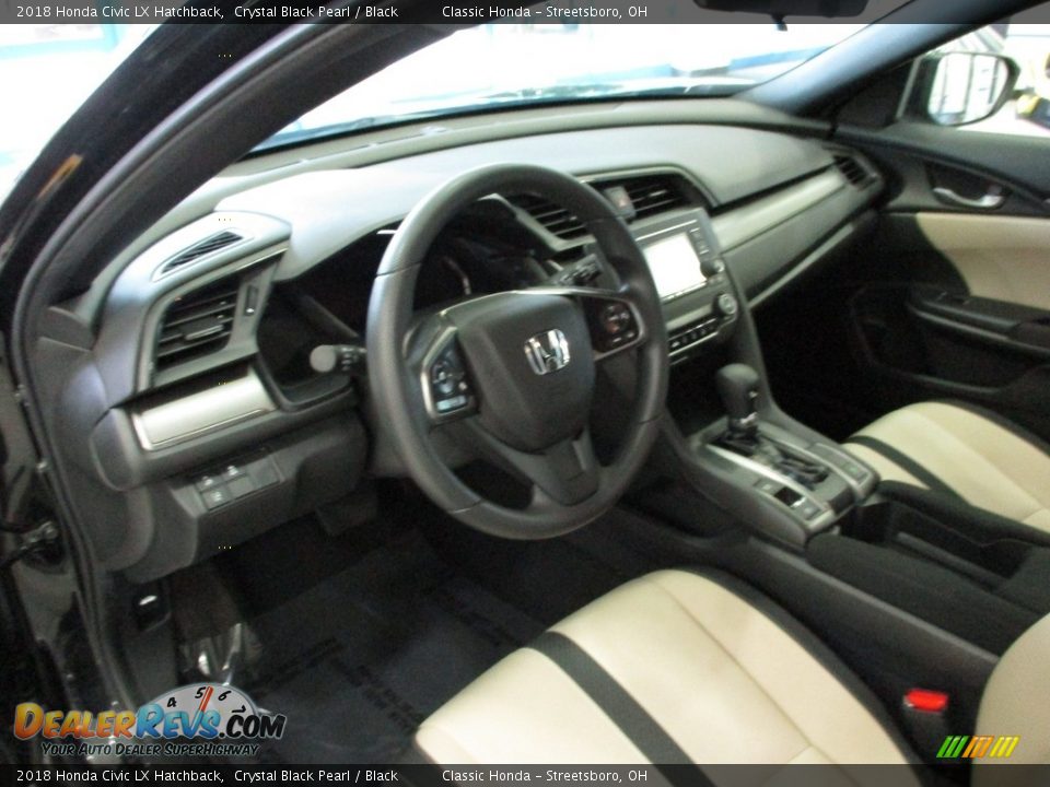 2018 Honda Civic LX Hatchback Crystal Black Pearl / Black Photo #27