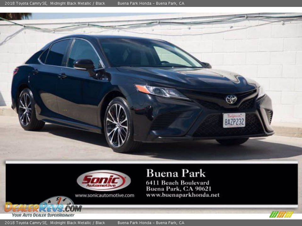 2018 Toyota Camry SE Midnight Black Metallic / Black Photo #1