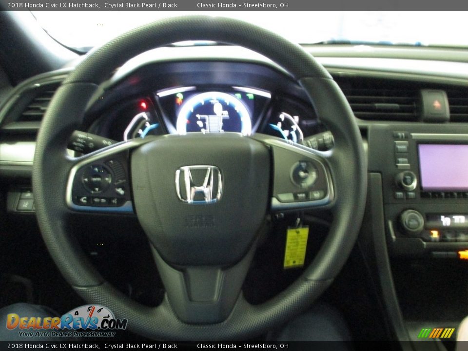 2018 Honda Civic LX Hatchback Crystal Black Pearl / Black Photo #30