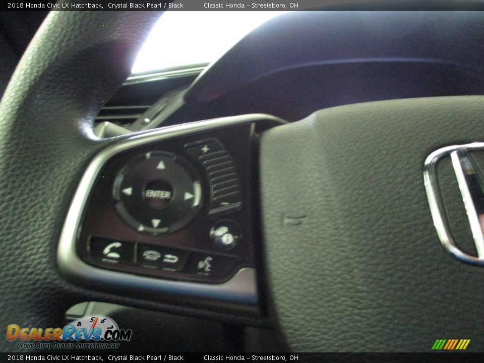 2018 Honda Civic LX Hatchback Crystal Black Pearl / Black Photo #31