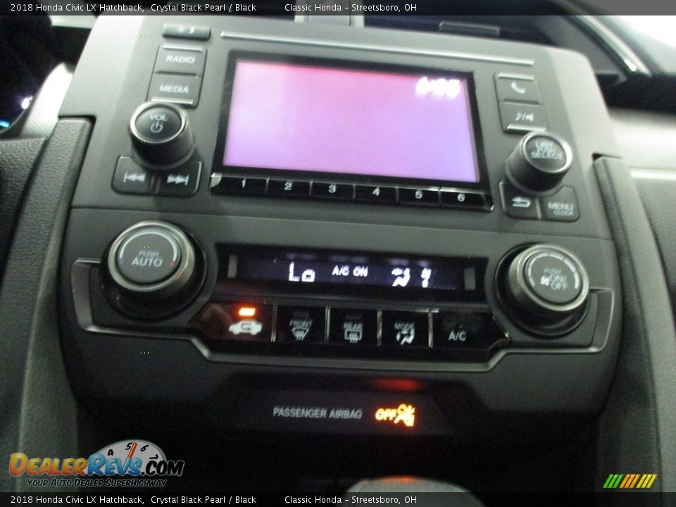 2018 Honda Civic LX Hatchback Crystal Black Pearl / Black Photo #35