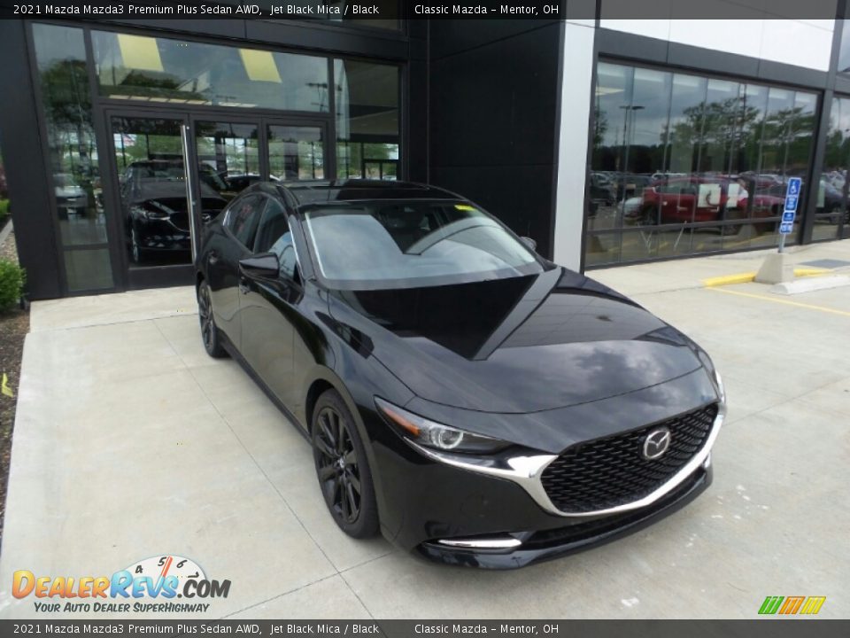 2021 Mazda Mazda3 Premium Plus Sedan AWD Jet Black Mica / Black Photo #1
