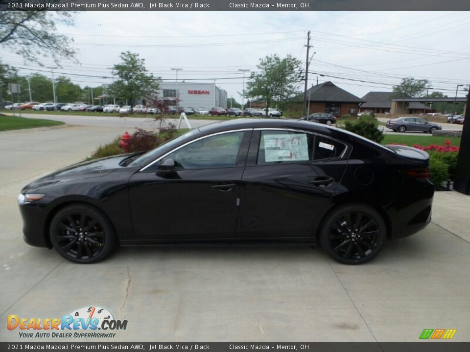 2021 Mazda Mazda3 Premium Plus Sedan AWD Jet Black Mica / Black Photo #6