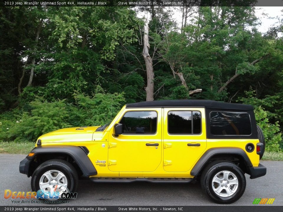 2019 Jeep Wrangler Unlimited Sport 4x4 Hellayella / Black Photo #1