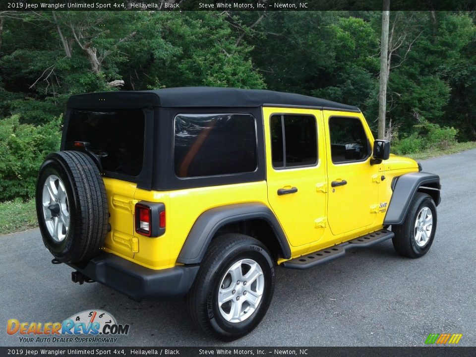 2019 Jeep Wrangler Unlimited Sport 4x4 Hellayella / Black Photo #7