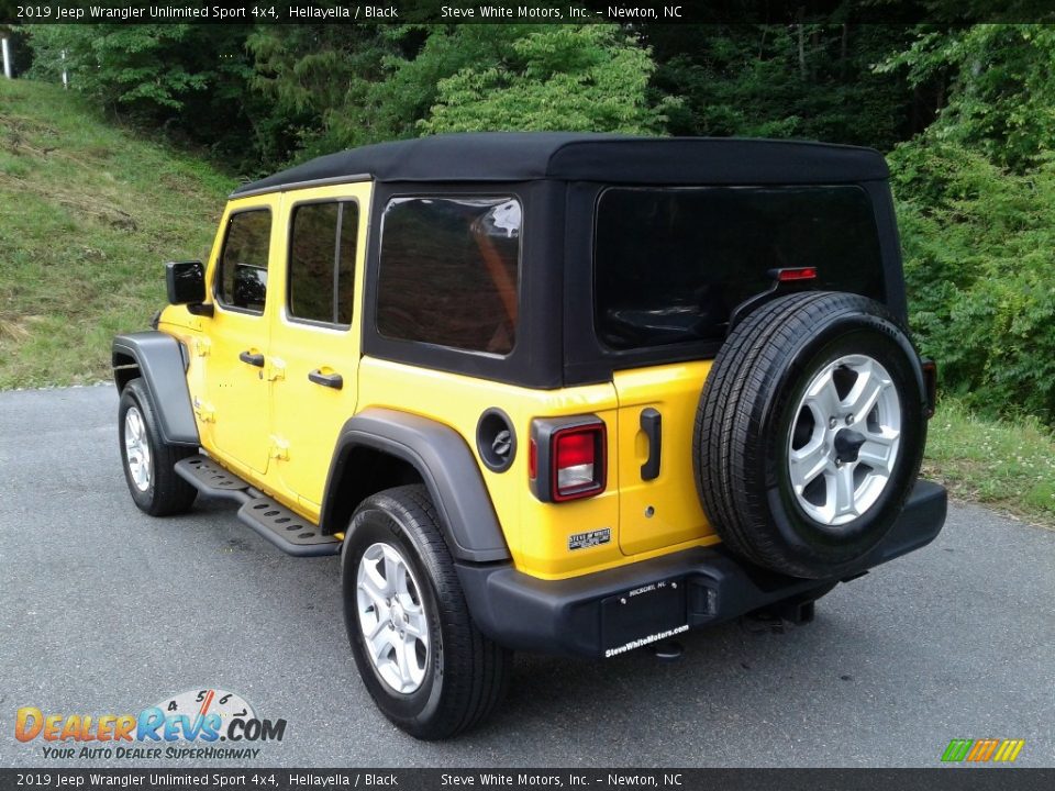 2019 Jeep Wrangler Unlimited Sport 4x4 Hellayella / Black Photo #9