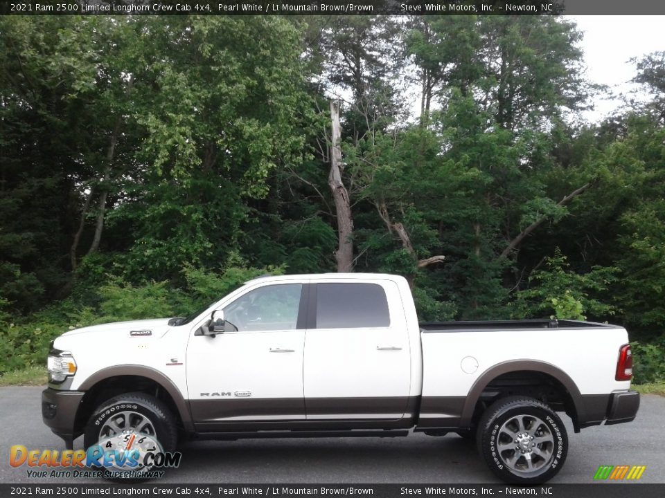 2021 Ram 2500 Limited Longhorn Crew Cab 4x4 Pearl White / Lt Mountain Brown/Brown Photo #1