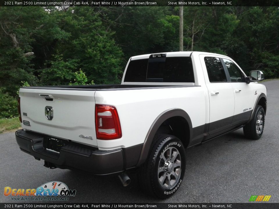 2021 Ram 2500 Limited Longhorn Crew Cab 4x4 Pearl White / Lt Mountain Brown/Brown Photo #7