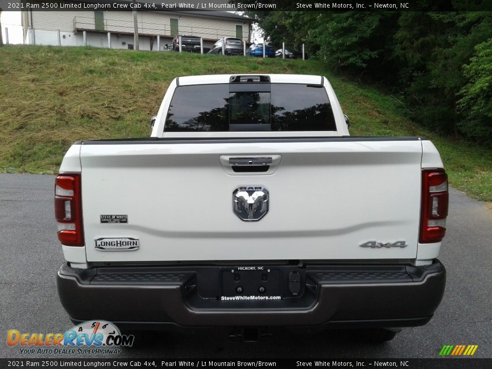 2021 Ram 2500 Limited Longhorn Crew Cab 4x4 Pearl White / Lt Mountain Brown/Brown Photo #8