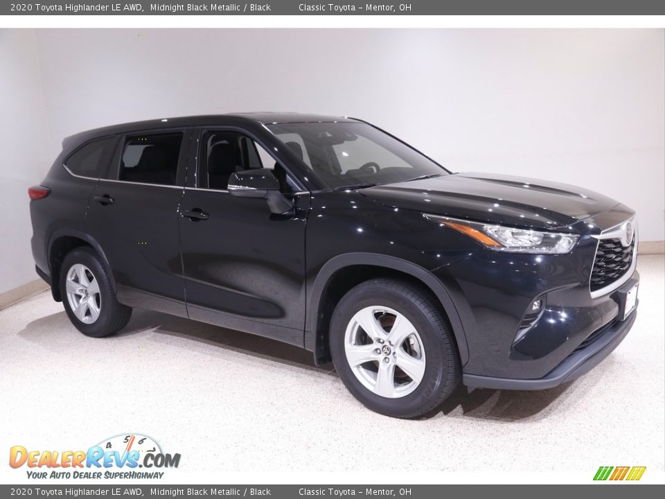 2020 Toyota Highlander LE AWD Midnight Black Metallic / Black Photo #1