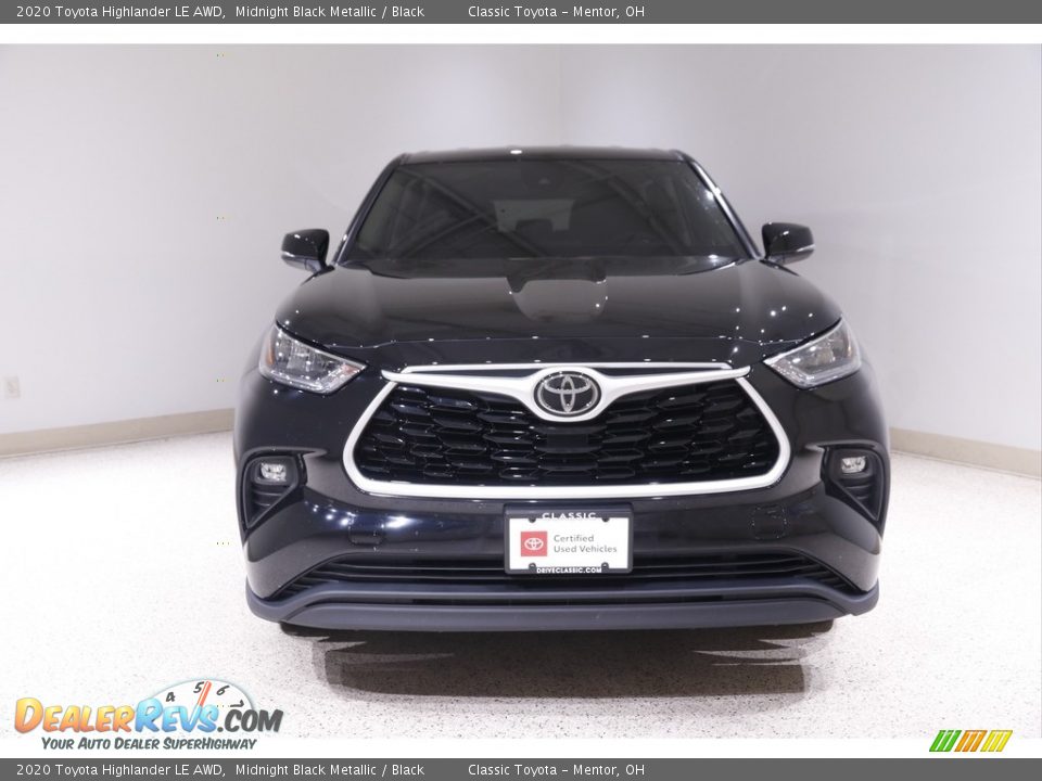 2020 Toyota Highlander LE AWD Midnight Black Metallic / Black Photo #2