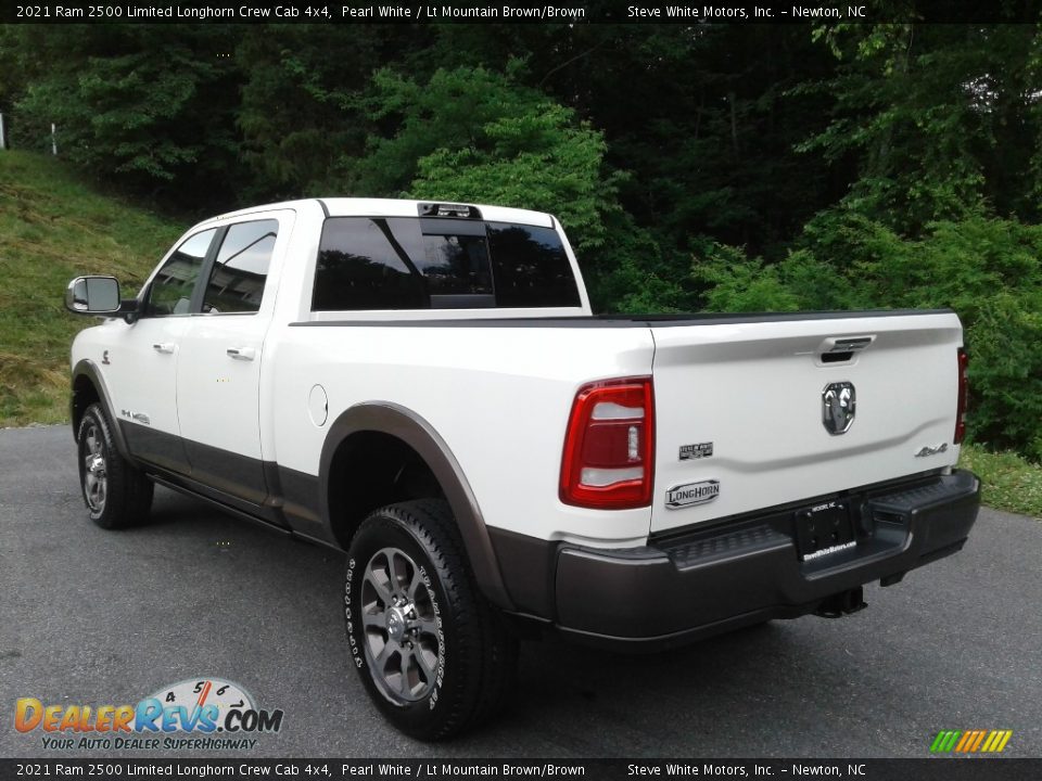2021 Ram 2500 Limited Longhorn Crew Cab 4x4 Pearl White / Lt Mountain Brown/Brown Photo #10