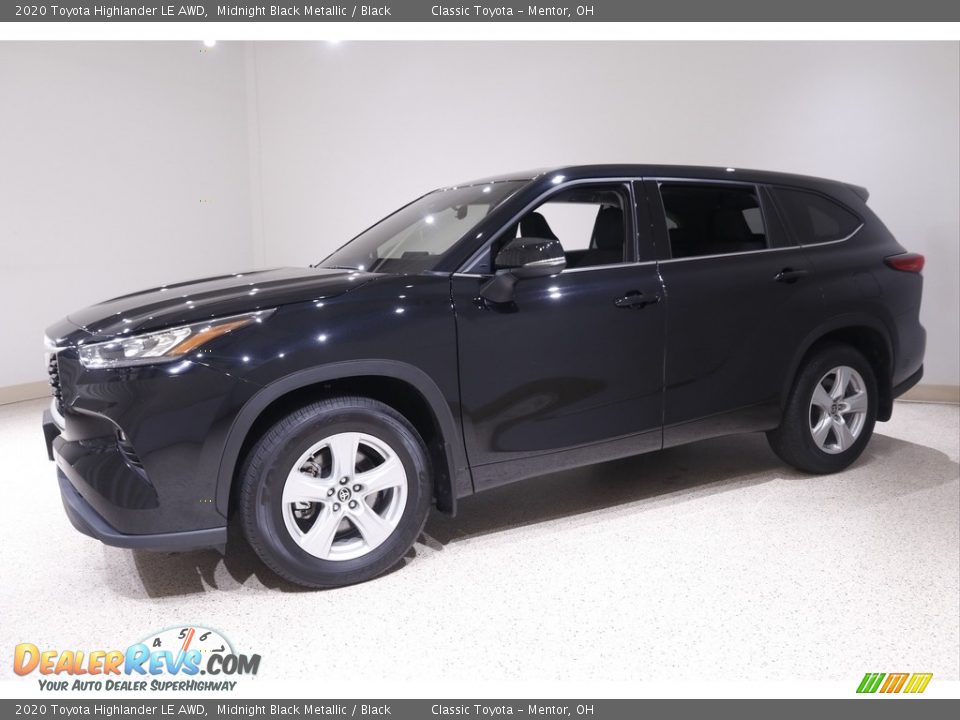 2020 Toyota Highlander LE AWD Midnight Black Metallic / Black Photo #3