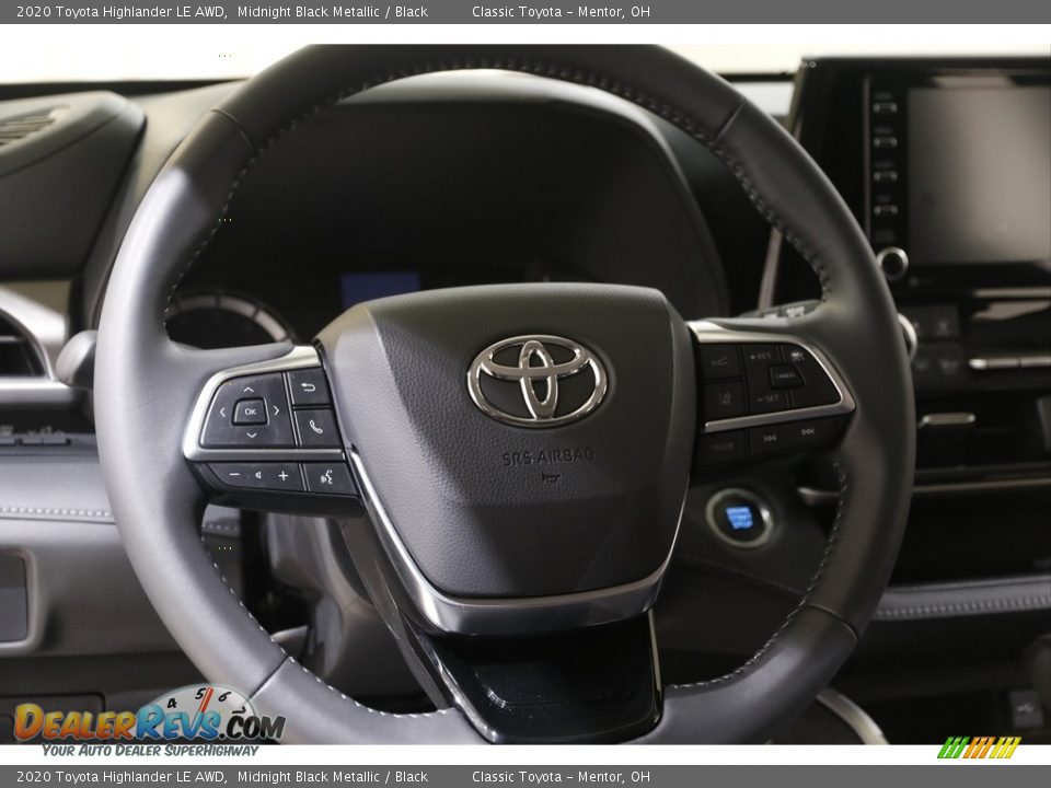 2020 Toyota Highlander LE AWD Midnight Black Metallic / Black Photo #7