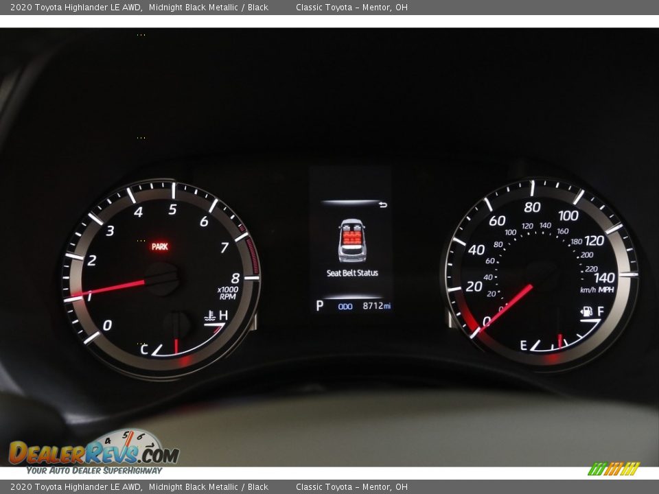 2020 Toyota Highlander LE AWD Midnight Black Metallic / Black Photo #8