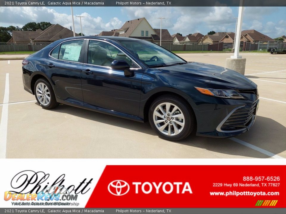 2021 Toyota Camry LE Galactic Aqua Mica / Macadamia Photo #1