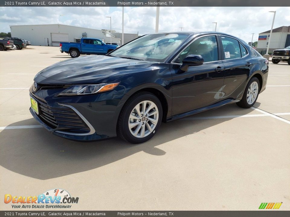 2021 Toyota Camry LE Galactic Aqua Mica / Macadamia Photo #2
