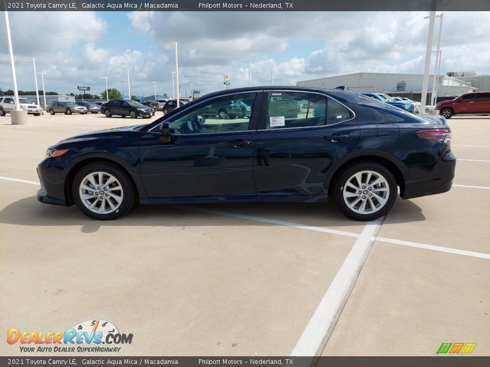 2021 Toyota Camry LE Galactic Aqua Mica / Macadamia Photo #7