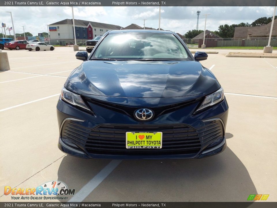 2021 Toyota Camry LE Galactic Aqua Mica / Macadamia Photo #9