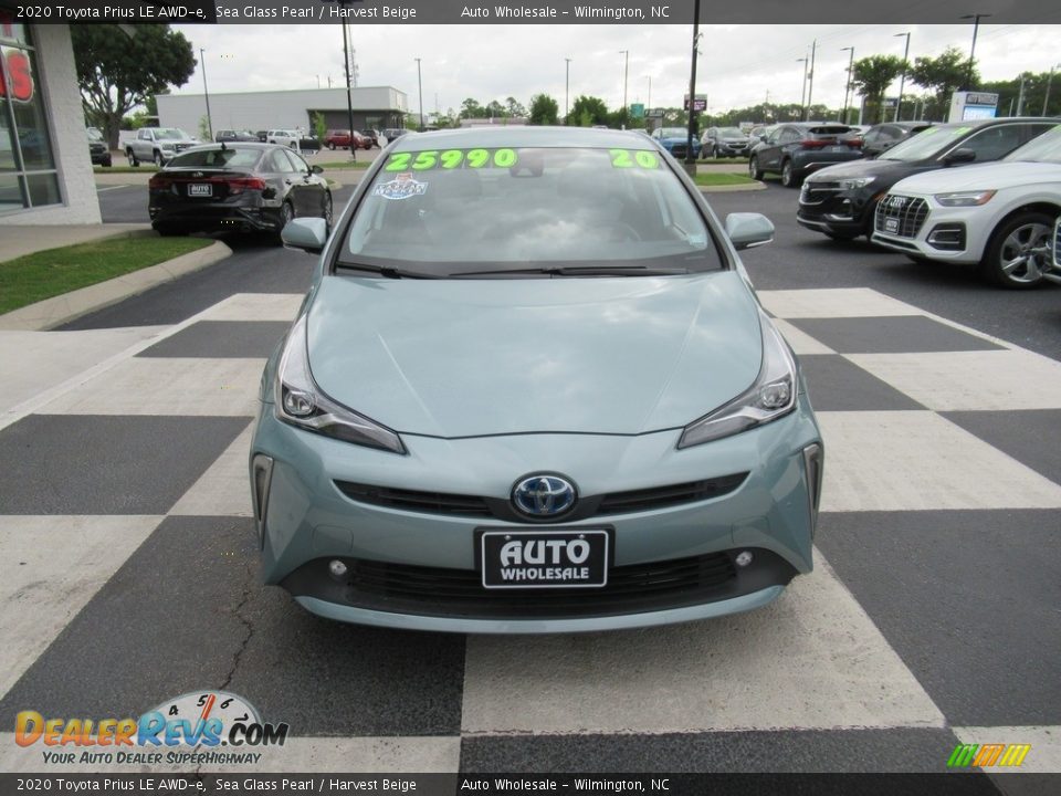 2020 Toyota Prius LE AWD-e Sea Glass Pearl / Harvest Beige Photo #2