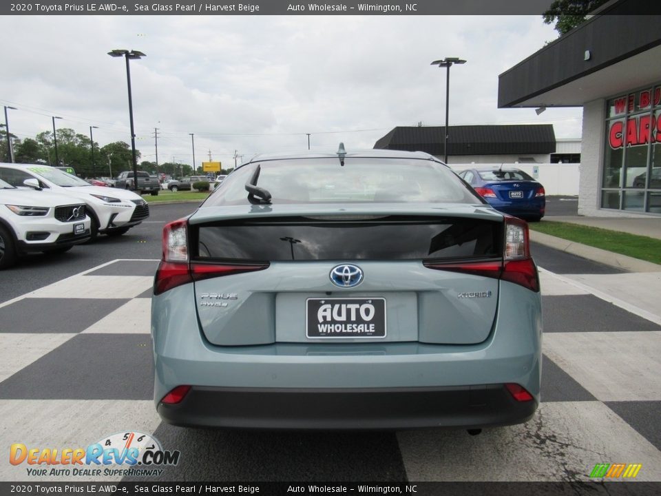2020 Toyota Prius LE AWD-e Sea Glass Pearl / Harvest Beige Photo #4