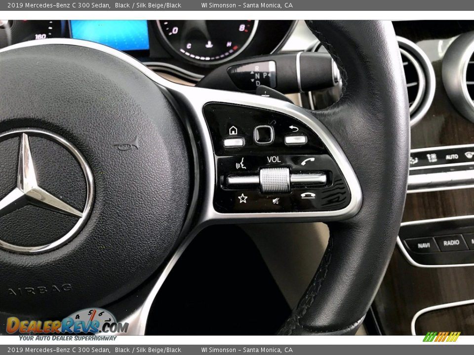 2019 Mercedes-Benz C 300 Sedan Black / Silk Beige/Black Photo #22