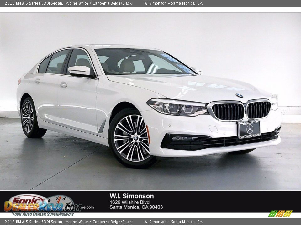 2018 BMW 5 Series 530i Sedan Alpine White / Canberra Beige/Black Photo #1