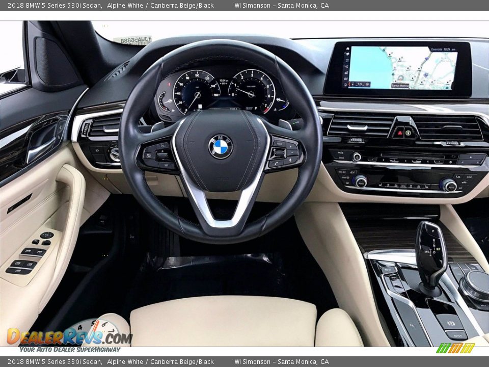 2018 BMW 5 Series 530i Sedan Alpine White / Canberra Beige/Black Photo #4