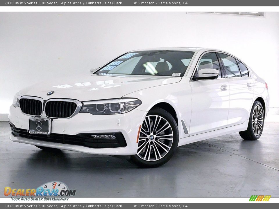 2018 BMW 5 Series 530i Sedan Alpine White / Canberra Beige/Black Photo #12