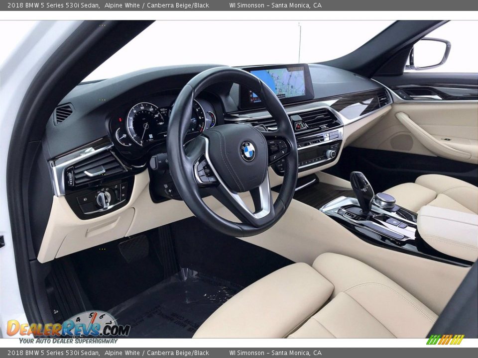 2018 BMW 5 Series 530i Sedan Alpine White / Canberra Beige/Black Photo #14