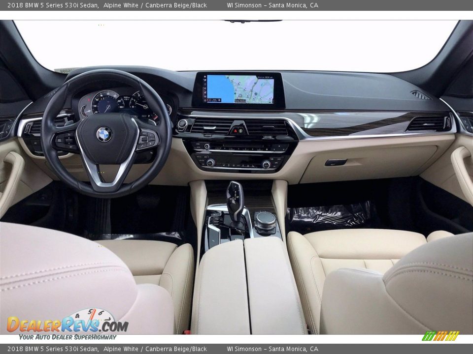 2018 BMW 5 Series 530i Sedan Alpine White / Canberra Beige/Black Photo #15