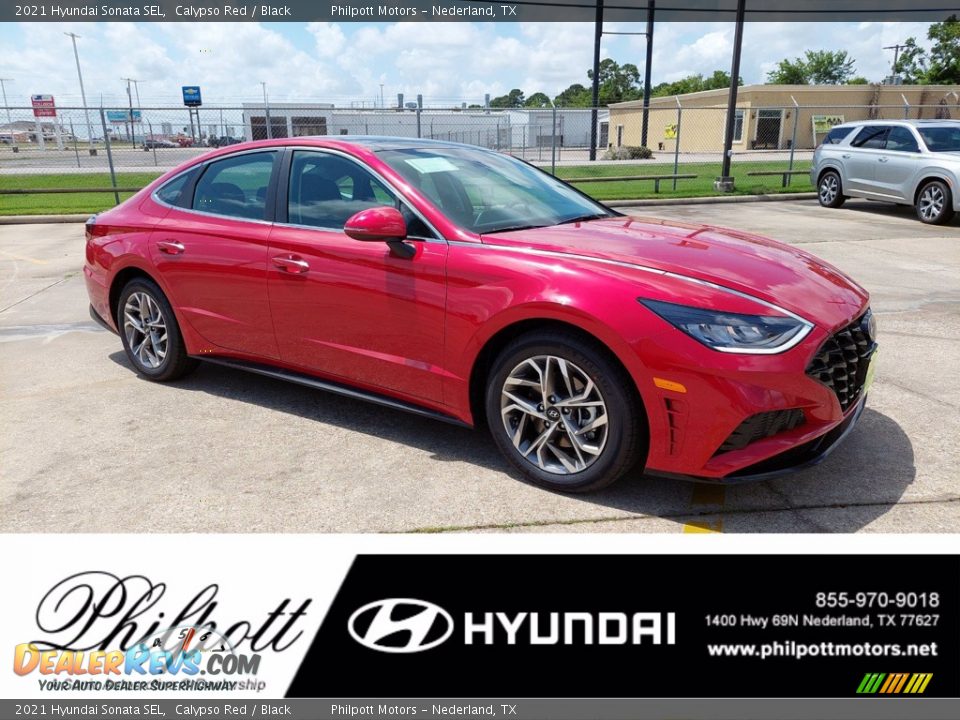 2021 Hyundai Sonata SEL Calypso Red / Black Photo #1
