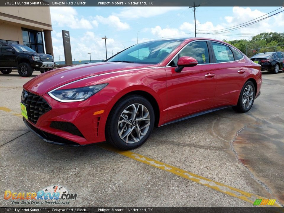 2021 Hyundai Sonata SEL Calypso Red / Black Photo #2