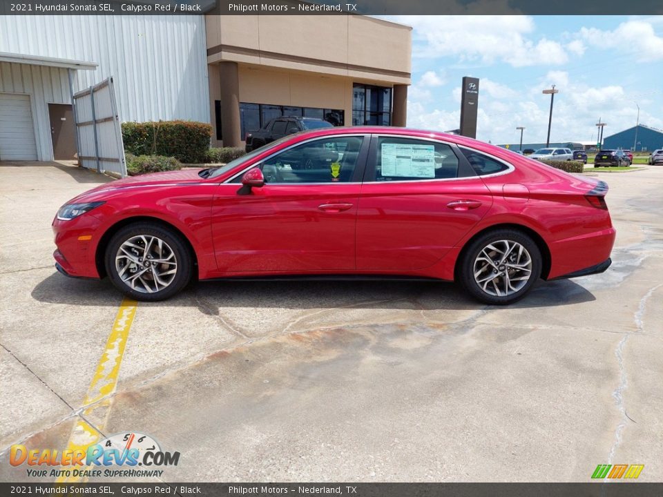 2021 Hyundai Sonata SEL Calypso Red / Black Photo #7
