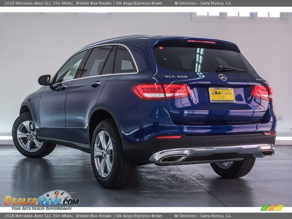 2018 Mercedes-Benz GLC 300 4Matic Brilliant Blue Metallic / Silk Beige/Espresso Brown Photo #3