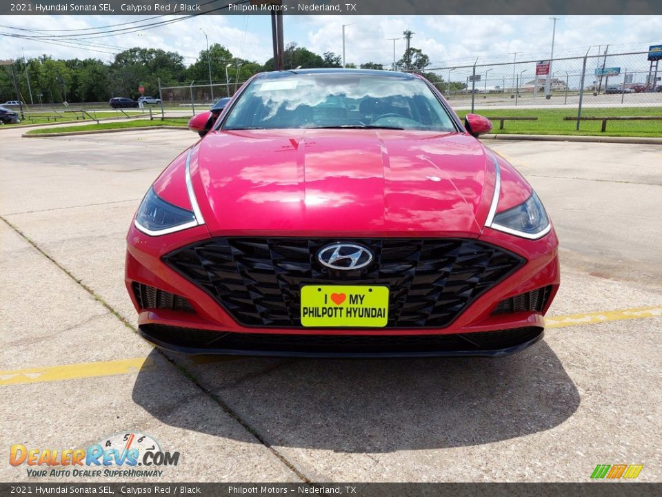 2021 Hyundai Sonata SEL Calypso Red / Black Photo #9