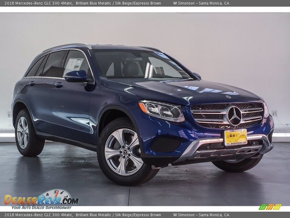 2018 Mercedes-Benz GLC 300 4Matic Brilliant Blue Metallic / Silk Beige/Espresso Brown Photo #12